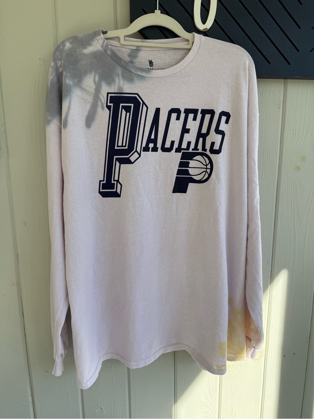 Junk Food Clothing Indy Pacers Long-Sleeve Tee - Light Pink with Navy Logo